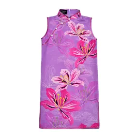 【BAUHINIA】100% Silk Cheongsam with Crystals-Junior