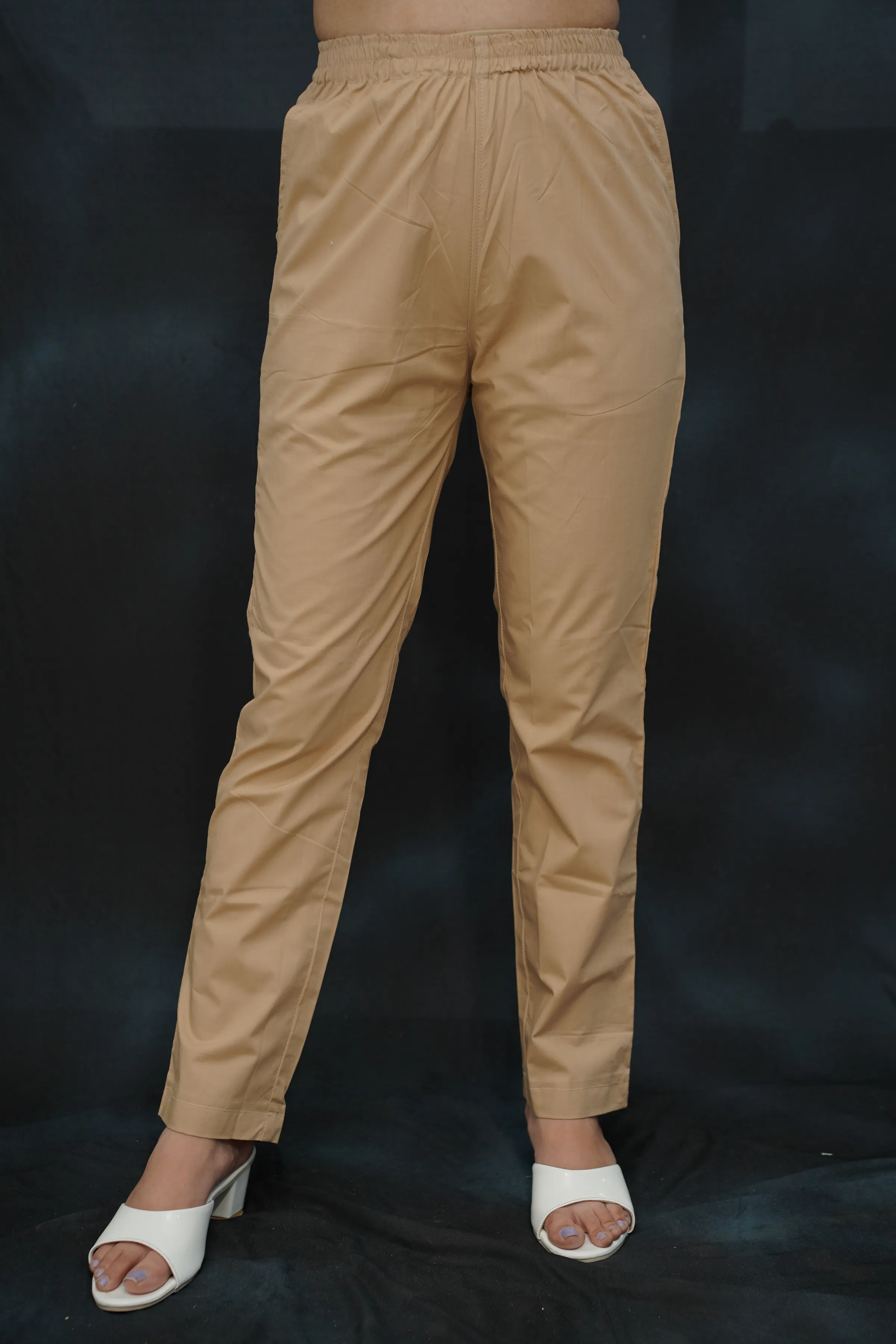 Beige Cotton Kurti Pant