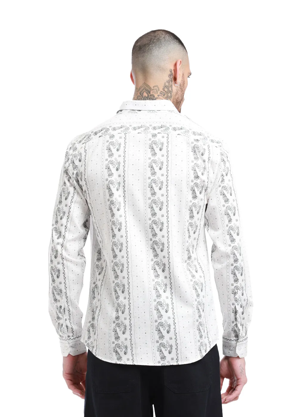 Bohemian Bliss White Paisley Shirt