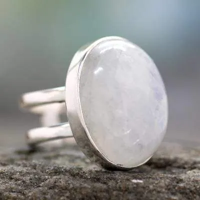 Boho Moonstone 925 Sterling Silver Ring, June Birthstone,Handcrafted Jewelry, Gift for Her