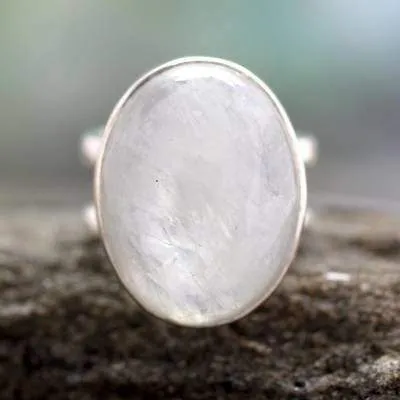 Boho Moonstone 925 Sterling Silver Ring, June Birthstone,Handcrafted Jewelry, Gift for Her