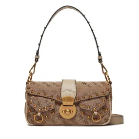 Borsa Donna a Spalla con Tracolla GUESS Linea Sardinia Colore Latte Logo