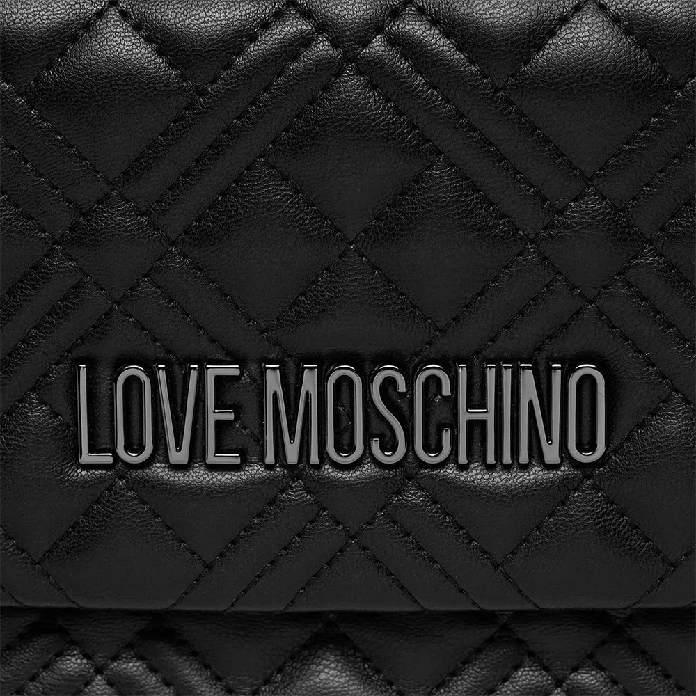 Borsa Donna a Tracolla LOVE MOSCHINO linea Quilted colore Nero con Logo Canna di Fucile