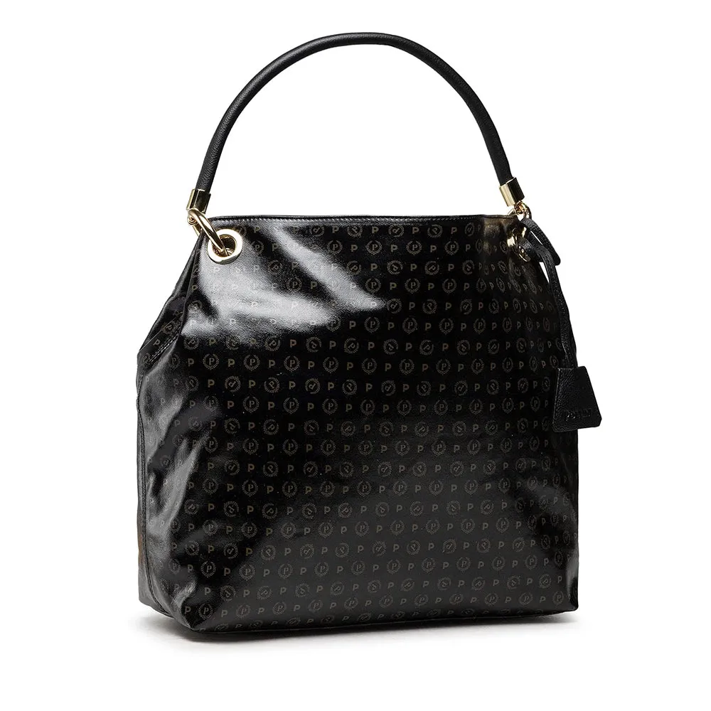 Borsa Donna Hobo POLLINI linea Heritage Coated Canvas Nero