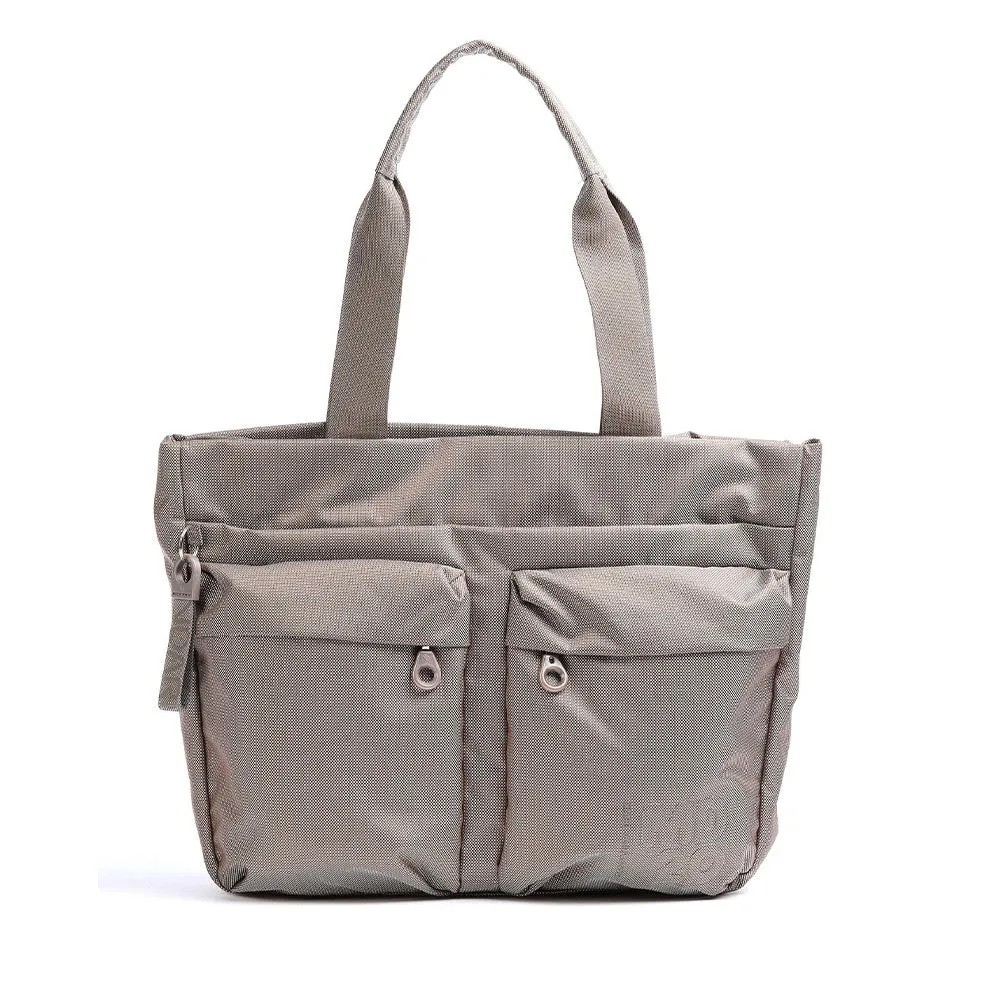 Borsa Donna Shopper a Spalla Mandarina Duck in Tessuto Linea MD20 Colore Taupe