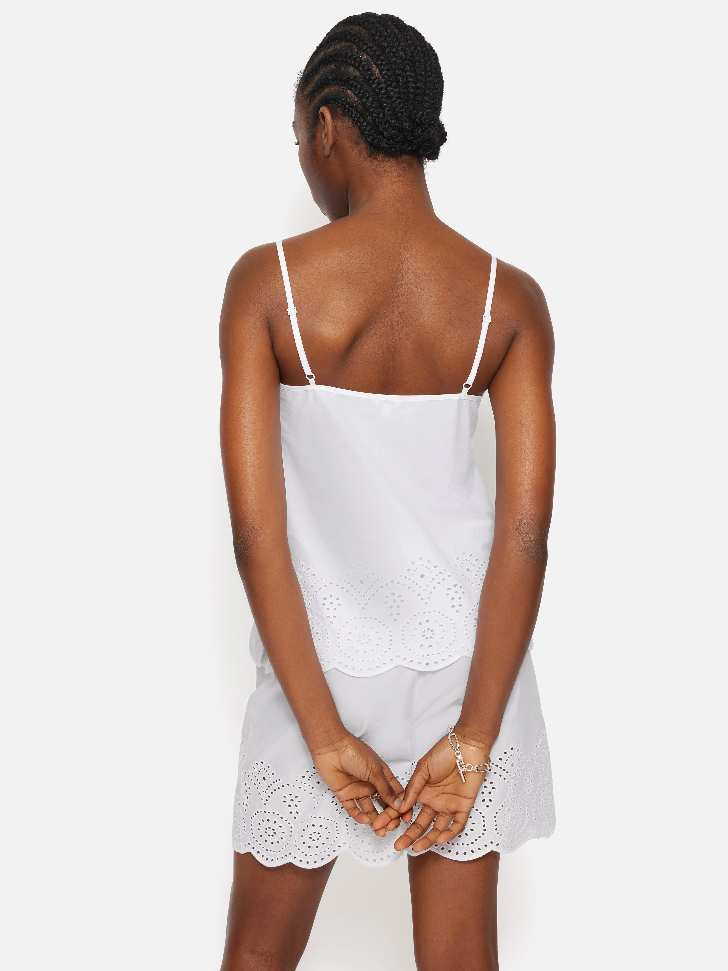 Broderie Anglaise Pyjama Cami | White