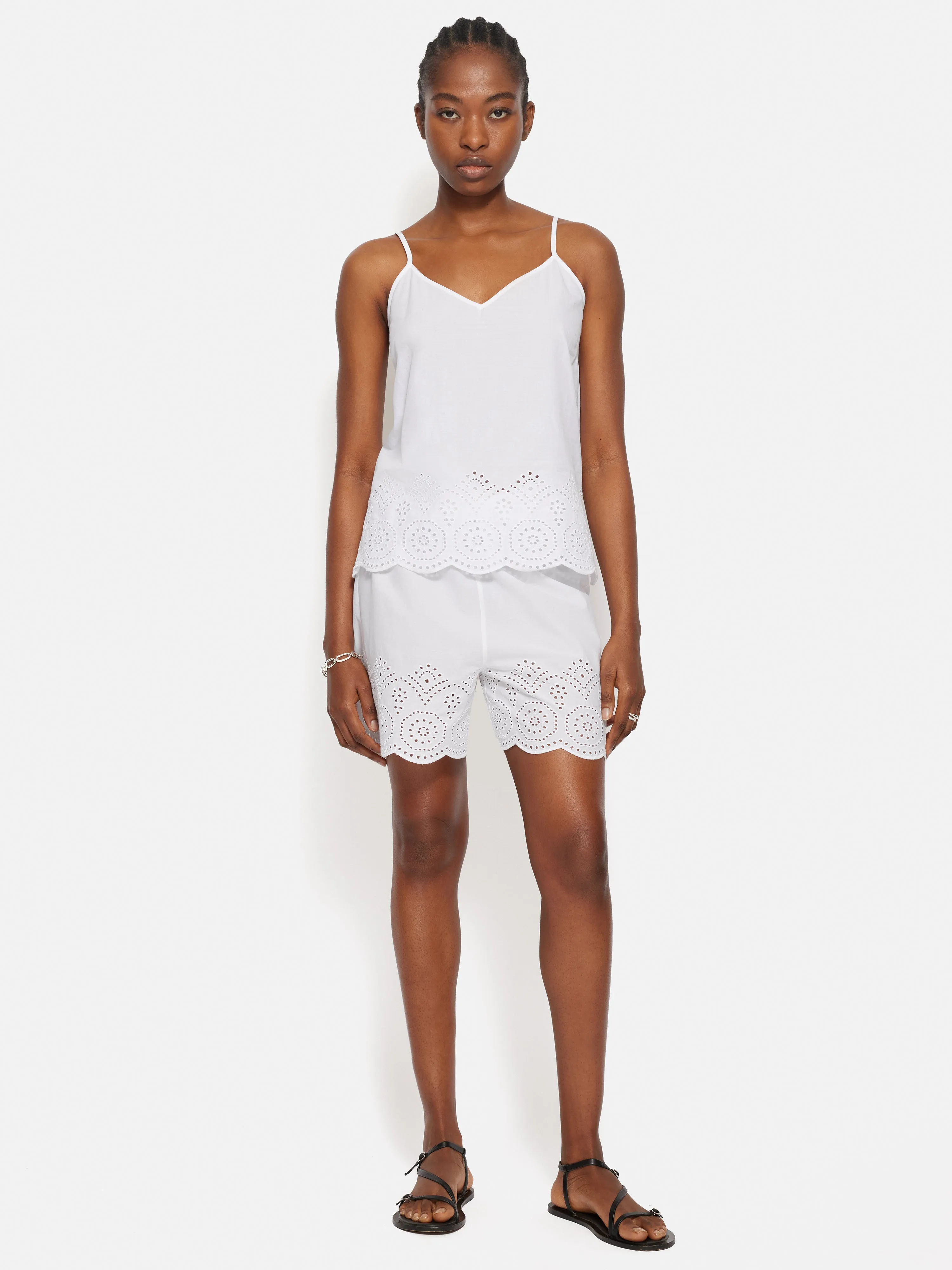 Broderie Anglaise Pyjama Cami | White