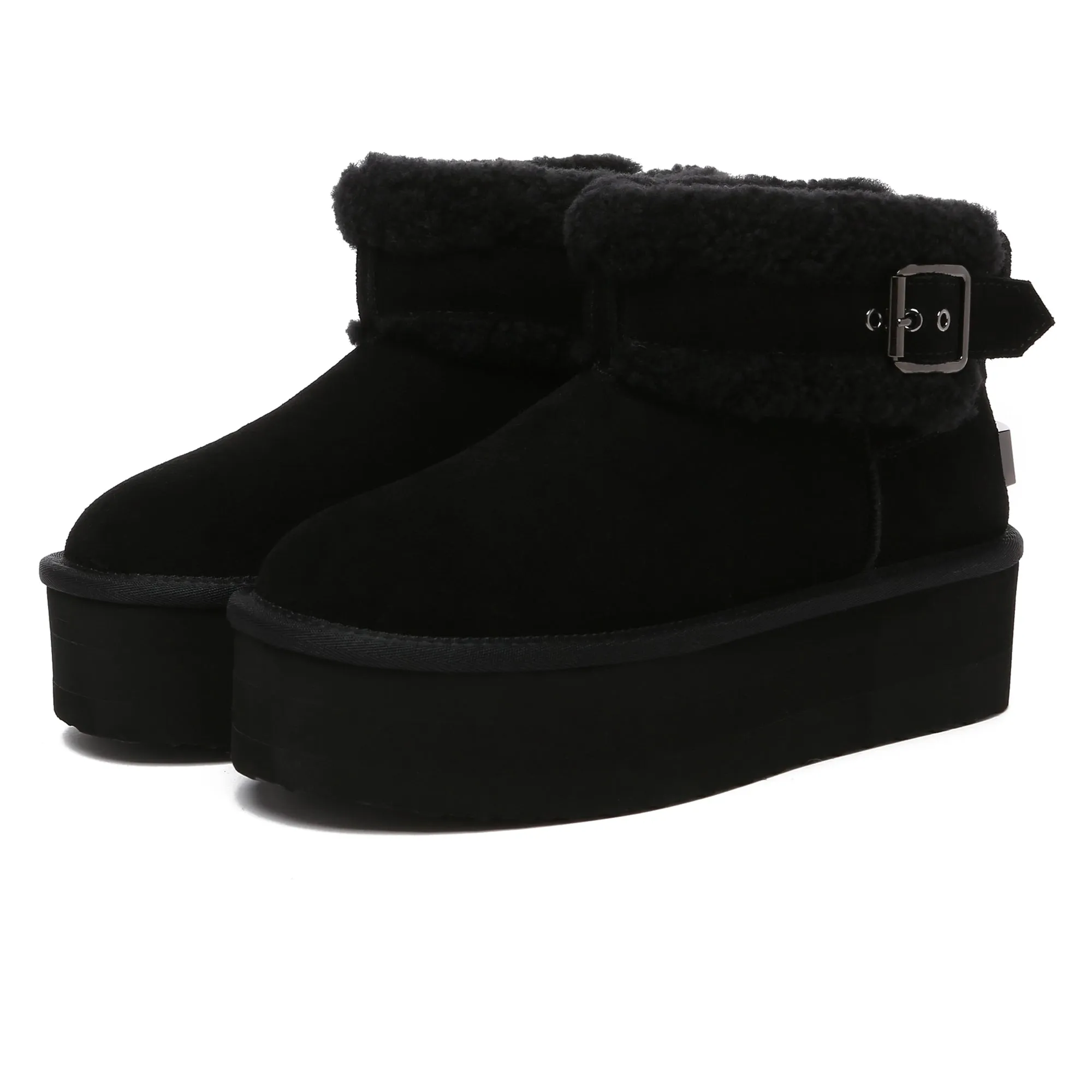 Buckle Strap Platform UGG Boots