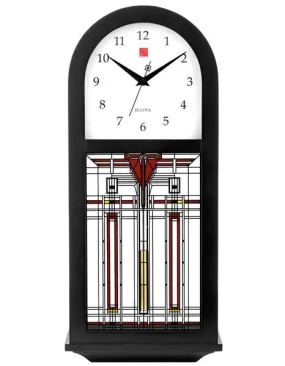 Bulova Frank Lloyd Wright Harley Bradley Pendulum Wall Clock - Ebony Finish