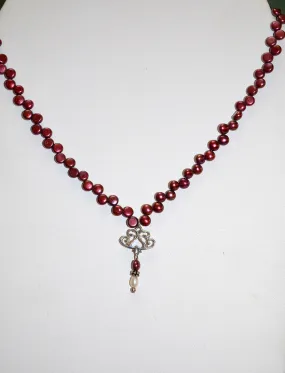 Burgundy Pearl Necklace