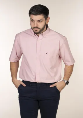 Casual Plain Short Sleeve Shirt - Pink