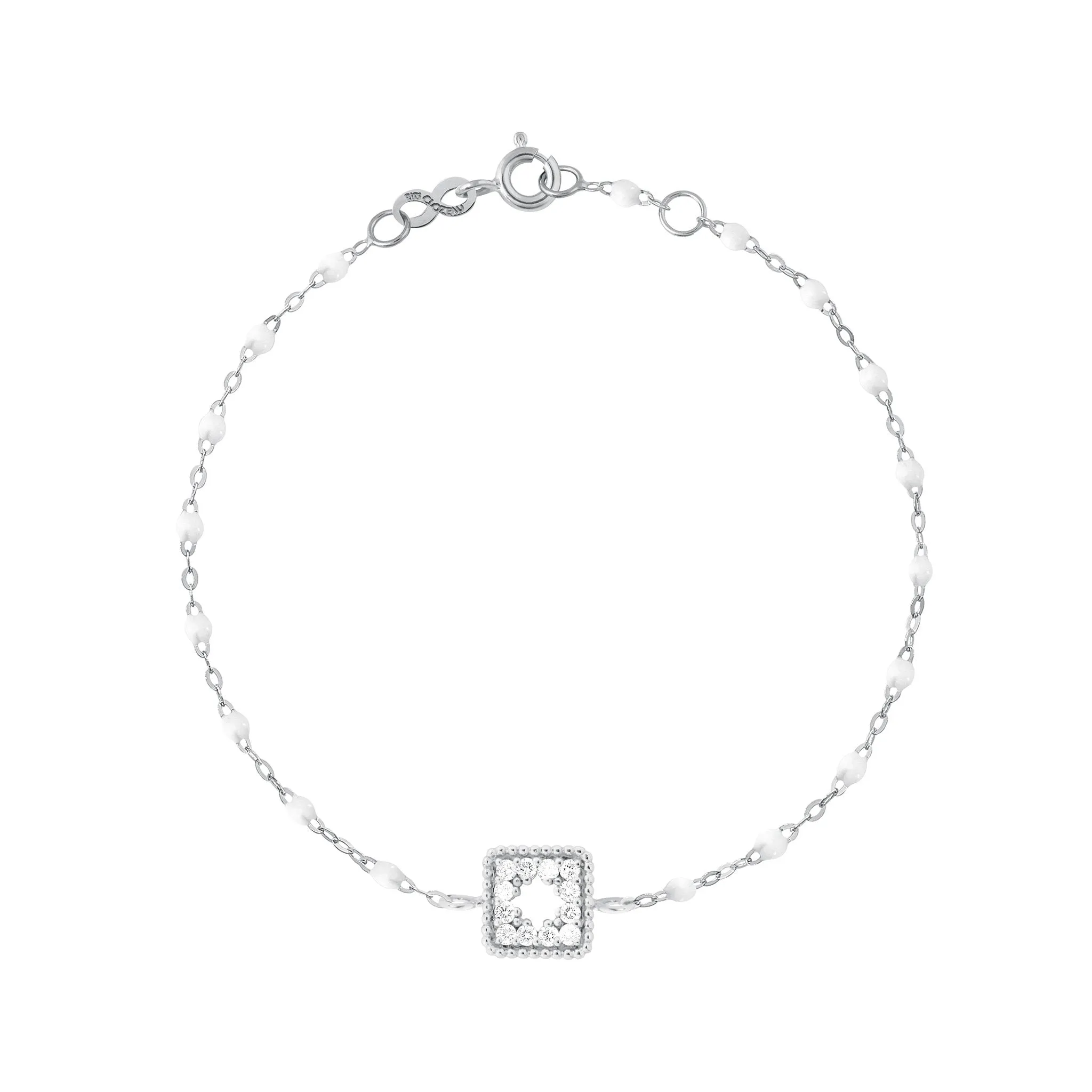 Classic Gigi White Treasure Bracelet, White Gold, 6.7"