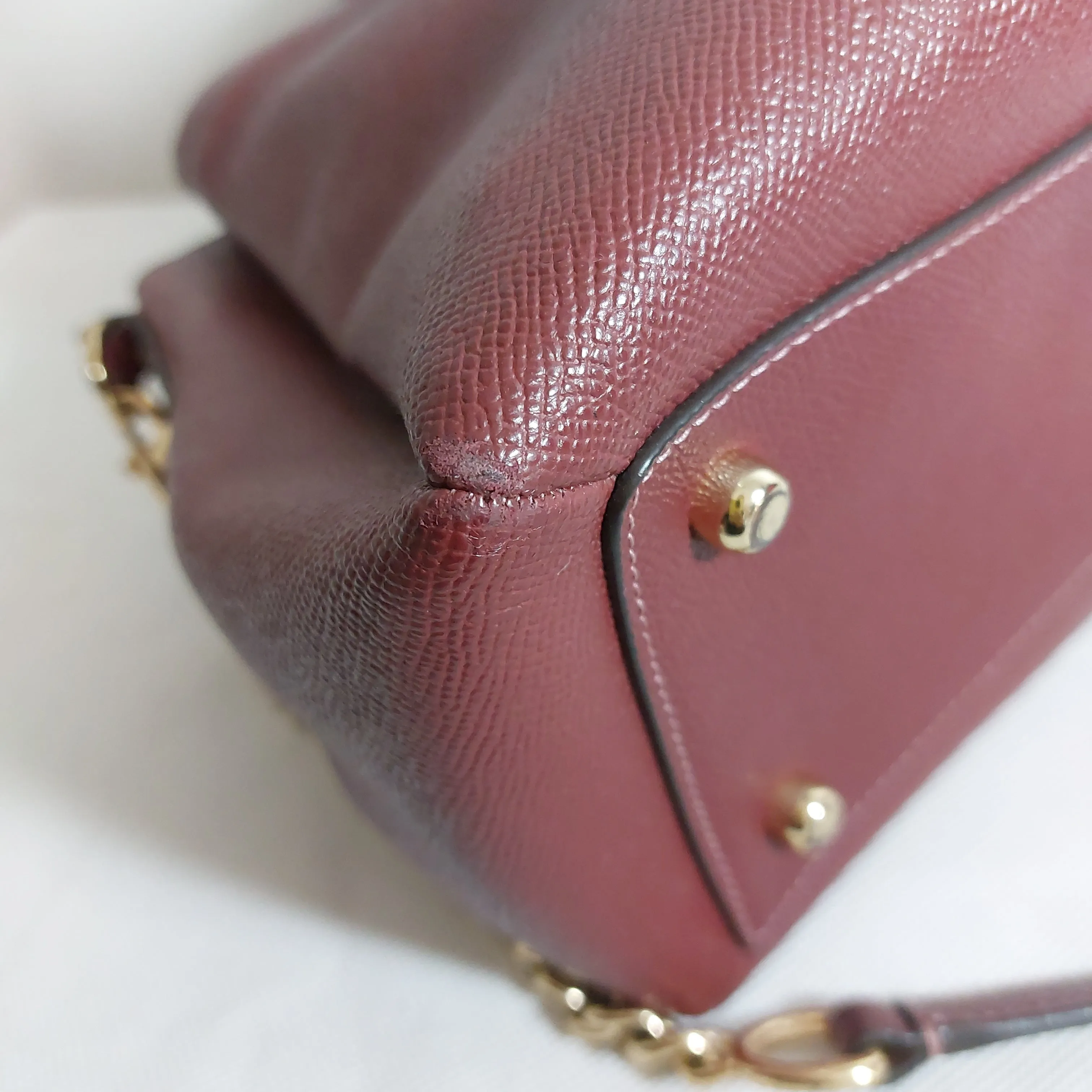 Coach Maroon Leather 'Sage' Satchel | Pre Loved |