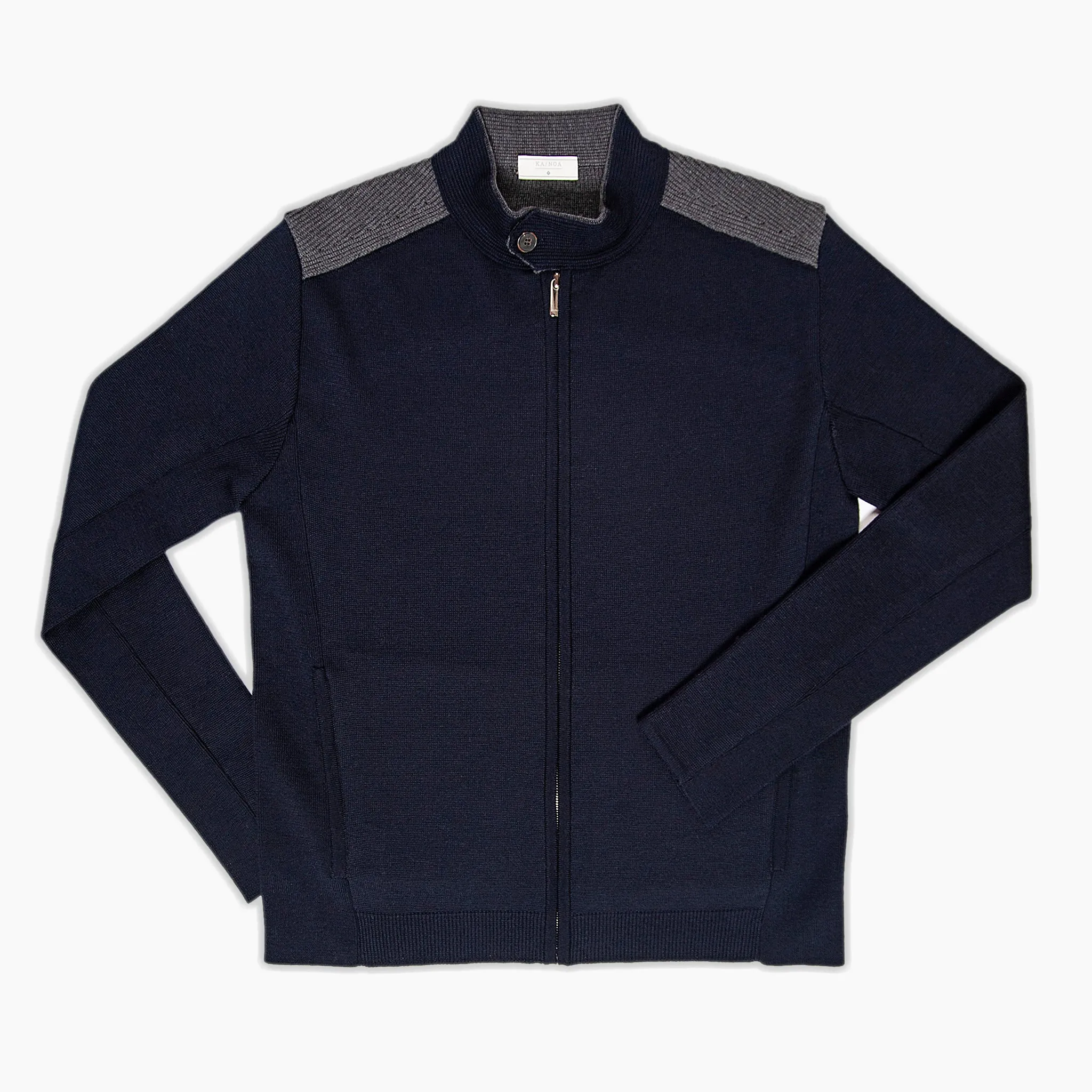 Colà Knitted full zip jumper punto Milano (two tones)