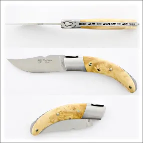 Corsican Rondinara Folding Knife - Burled Maple Handle