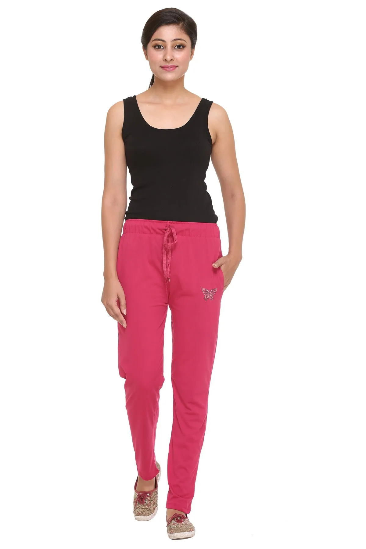 Cotton Track Pants For Women Pack of 2 (Pink & Grey)