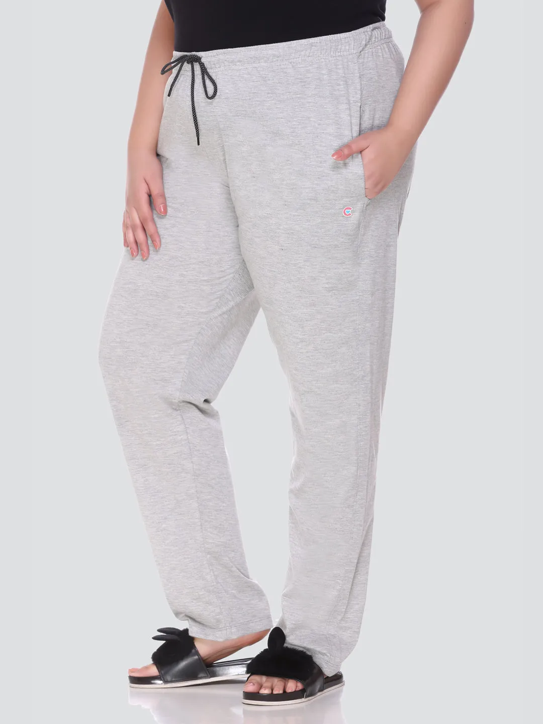 Cotton Track Pants For Women Pack of 2 (Pink & Grey)