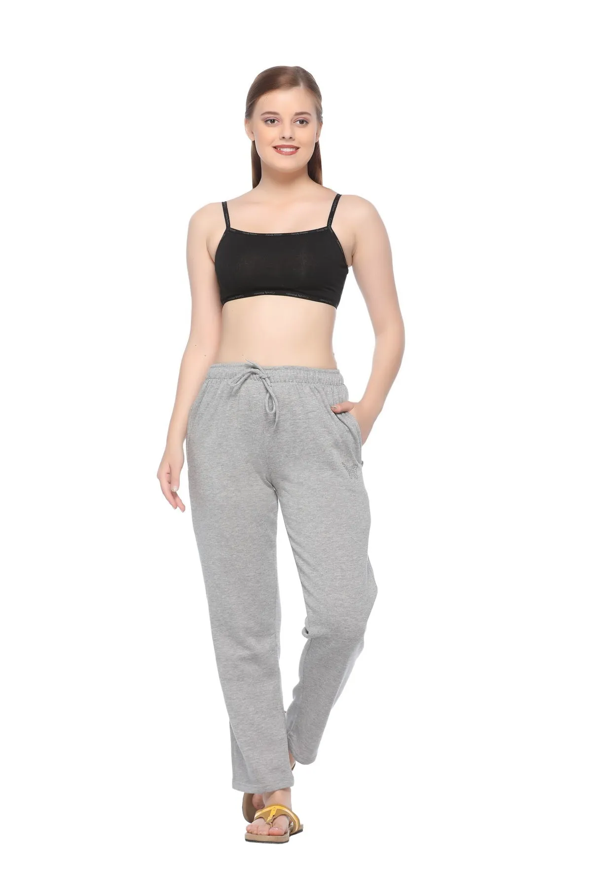 Cotton Track Pants For Women Pack of 2 (Pink & Grey)