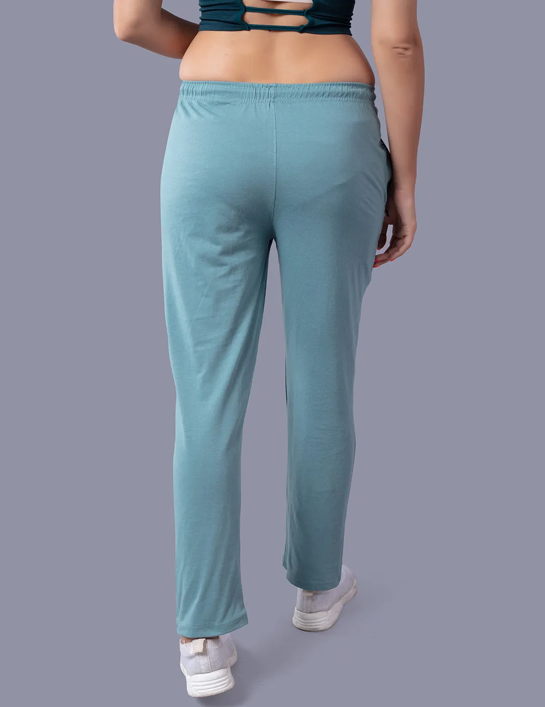 Cotton Track Pants For Women - Sage