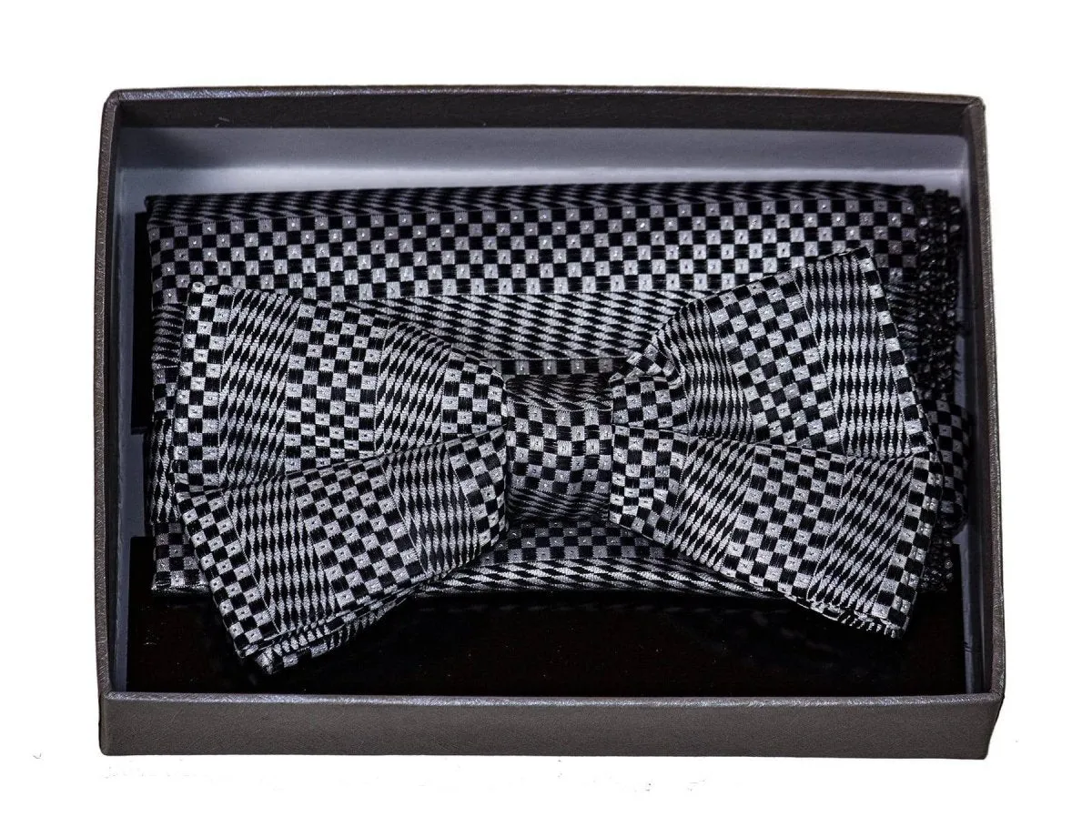 Daniel Ellissa Men's Designer Checkered Bow Ties Boxed Set