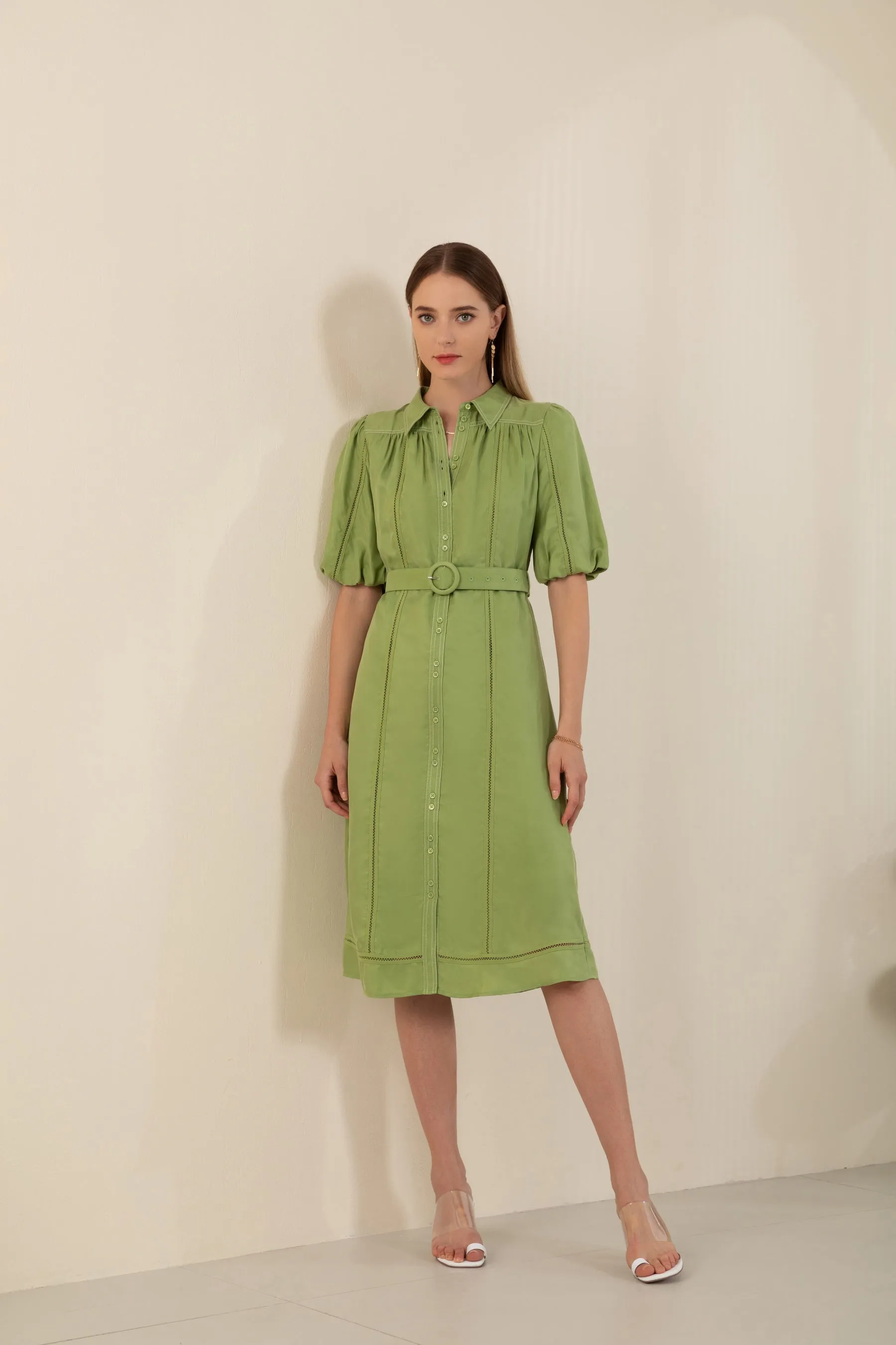 Daphne Midi Dress - Lime - GDS