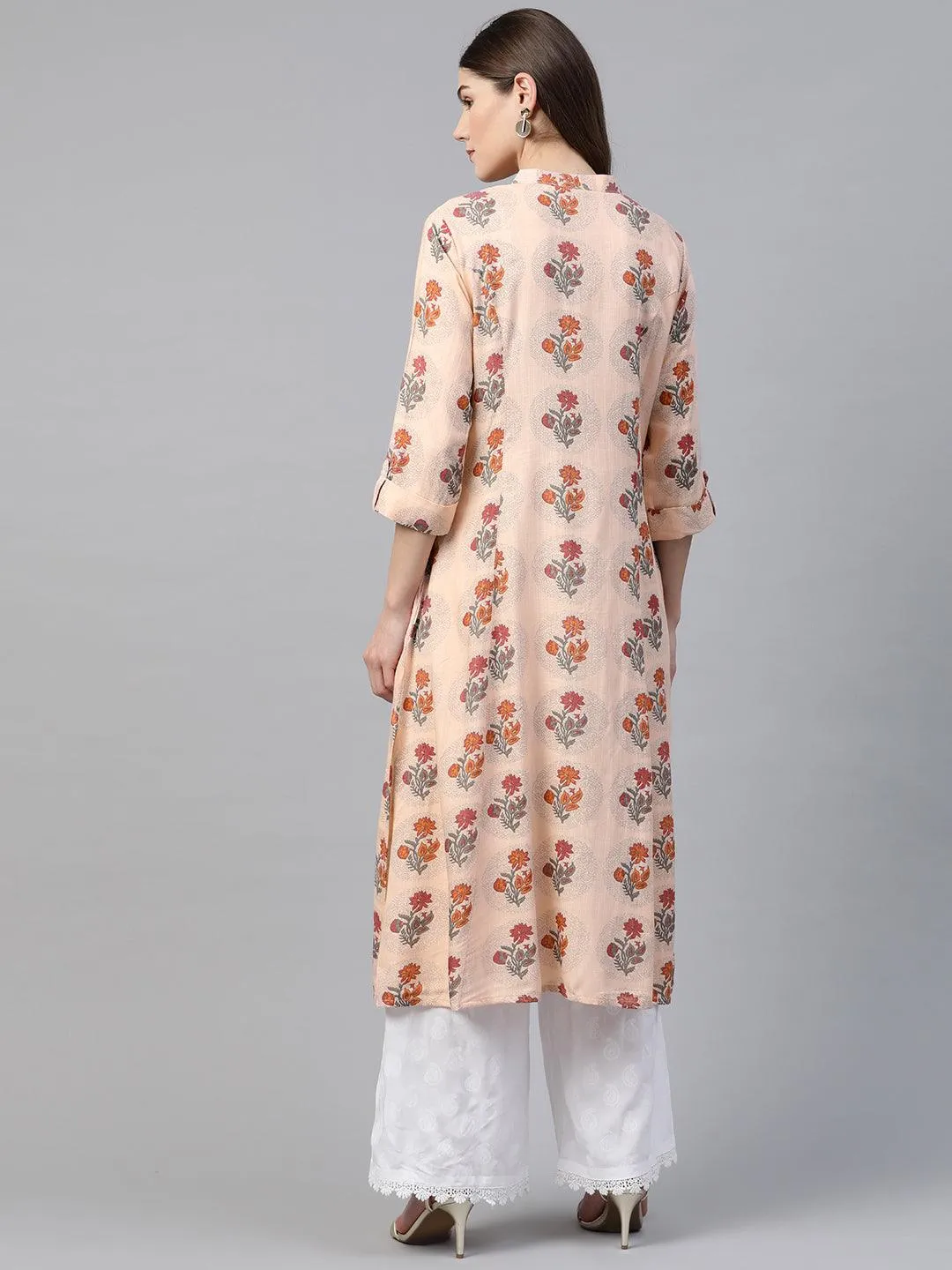 Divena A-Line Pink Rayon Kurta