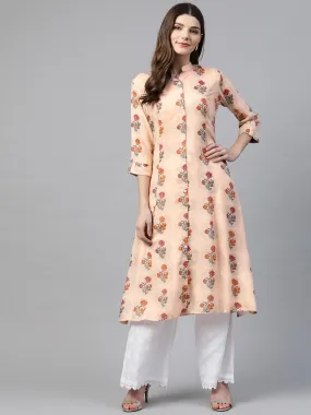 Divena A-Line Pink Rayon Kurta