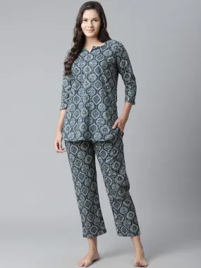 Divena  Indigo Cotton Nightwear/Loungewear