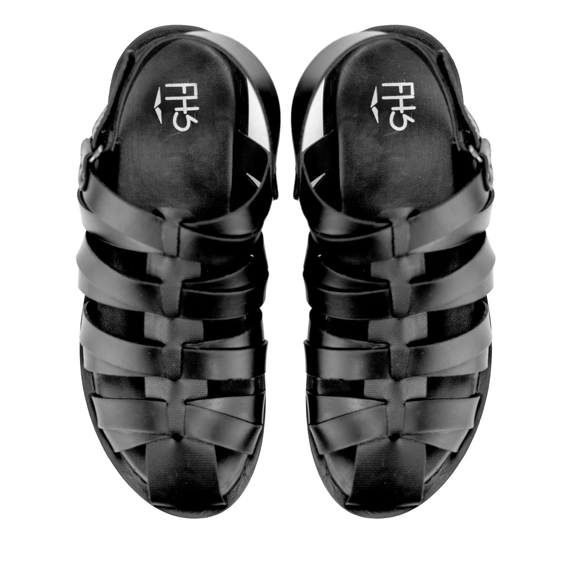 Dot Embossed Sandals-Black