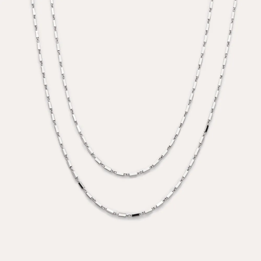 Double Chain Silver Necklace