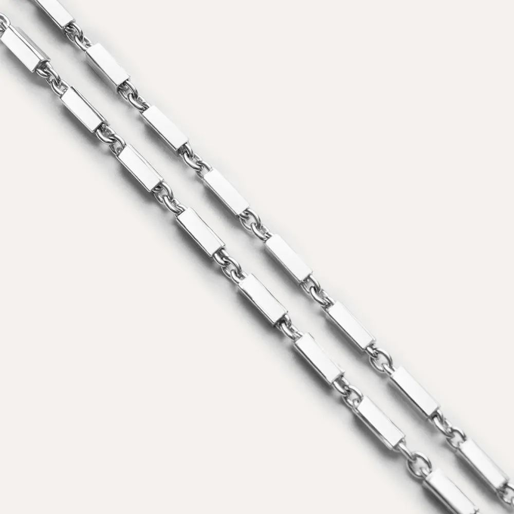 Double Chain Silver Necklace