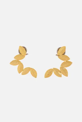 Dusty Golden Leaf Earrings