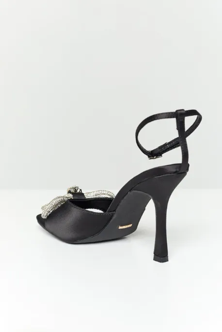 Elarni Black Satin Heel