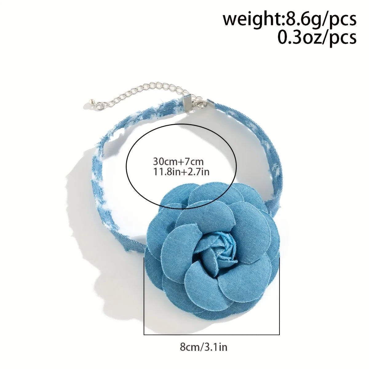 Elegant French Blue Phantom Flower Necklace & Romantic Bracelet Wristband