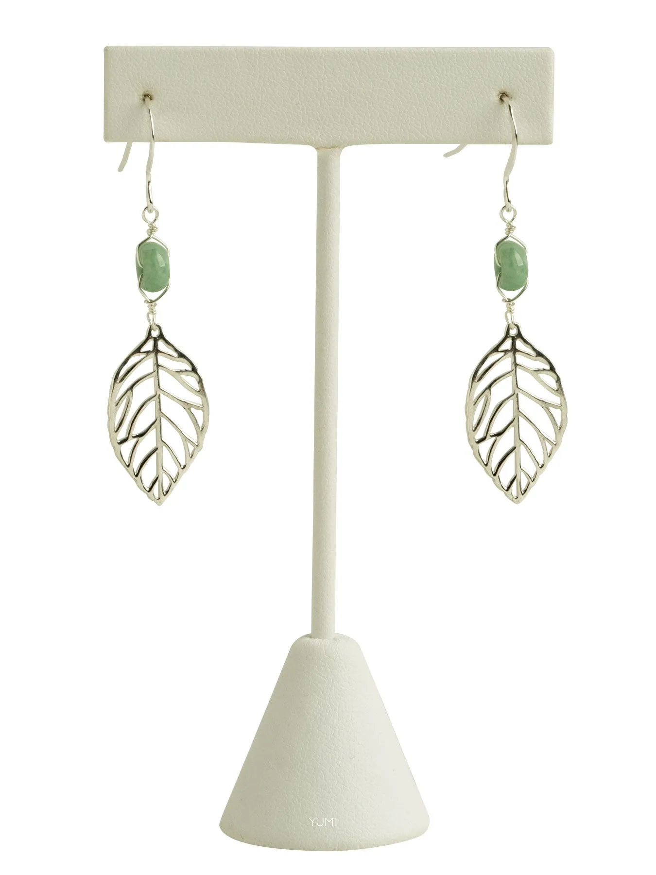 Elm Leaf / Jade Earrings