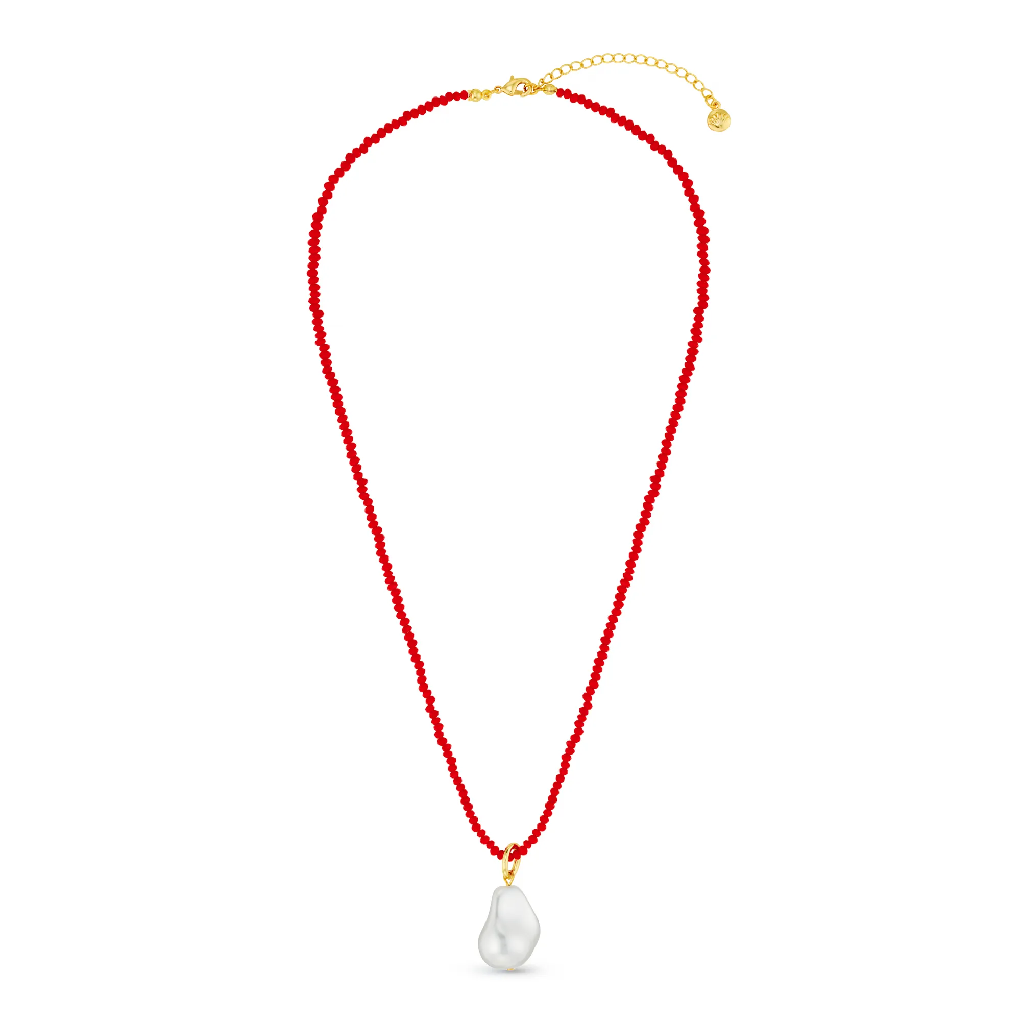 Faceted Bead & Jumbo Pearl Necklace