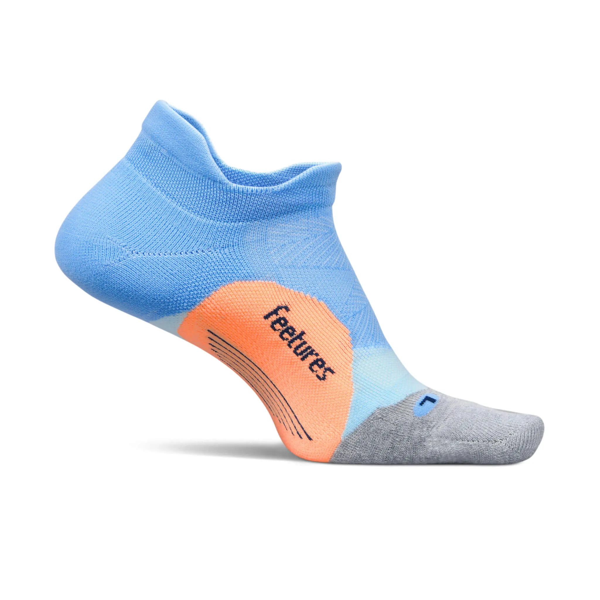 Feetures | Unisex Elite Light Cushion No Show Tab - Blue Burst