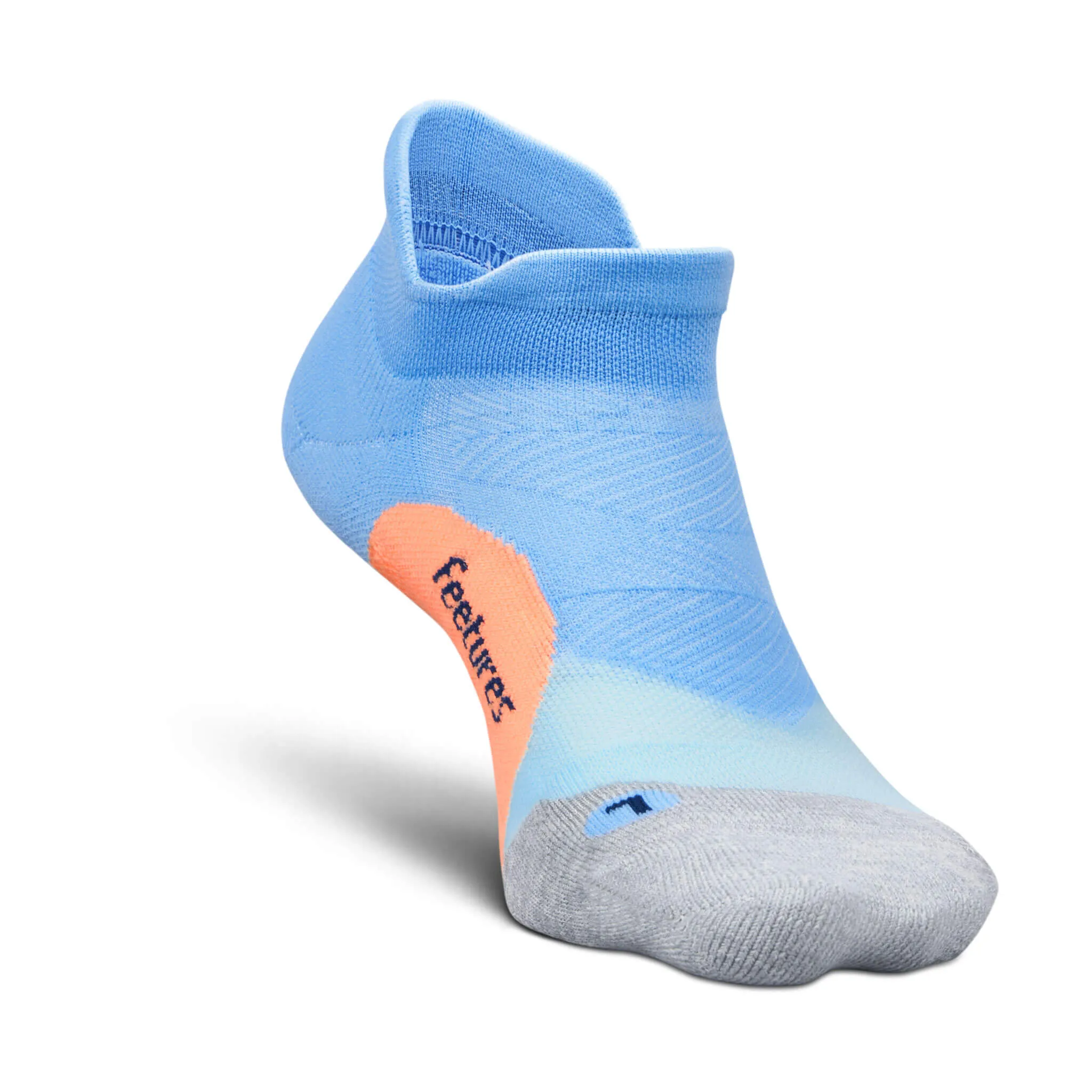 Feetures | Unisex Elite Light Cushion No Show Tab - Blue Burst