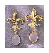 Fleur-De-Lys Moonstone Earrings