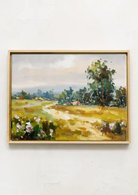 Framed Oil Landscape Painting, Countryside III