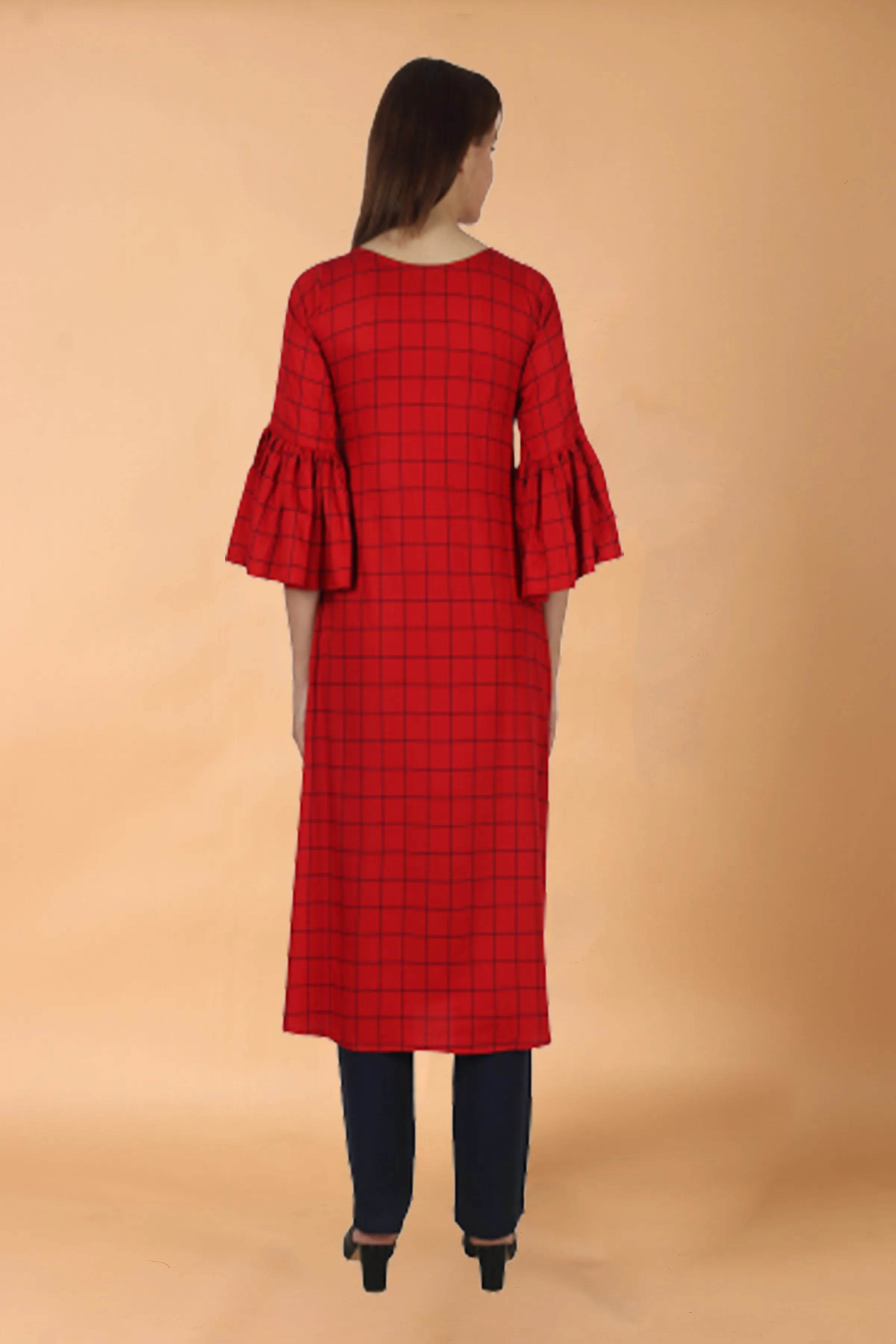 Frilled Rayon Kurta