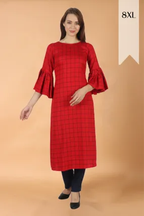 Frilled Rayon Kurta