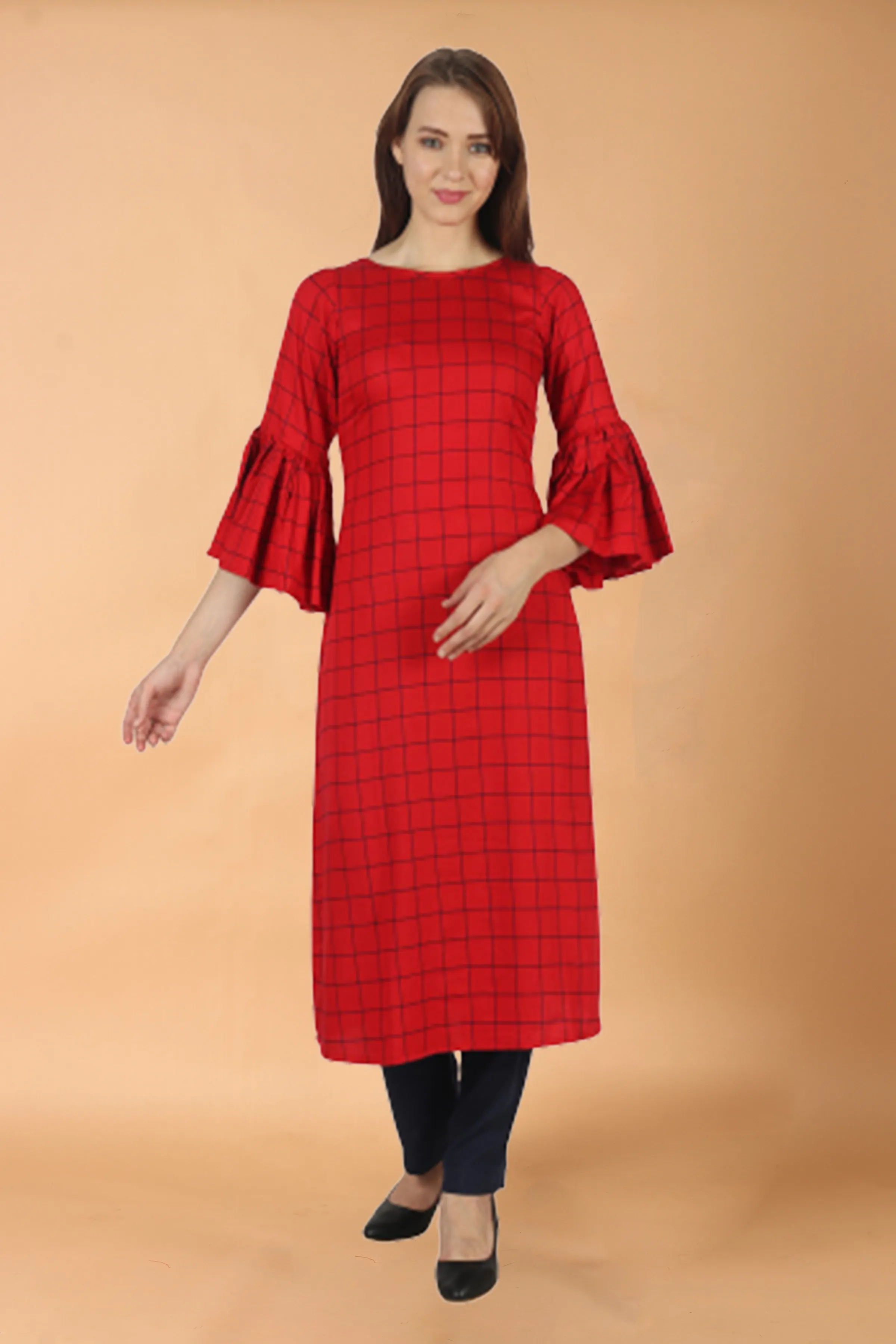 Frilled Rayon Kurta