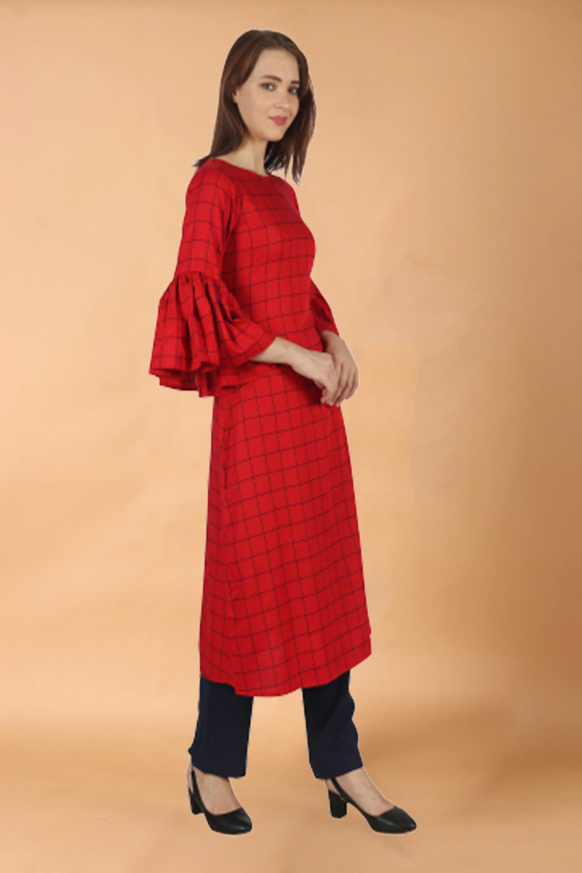 Frilled Rayon Kurta