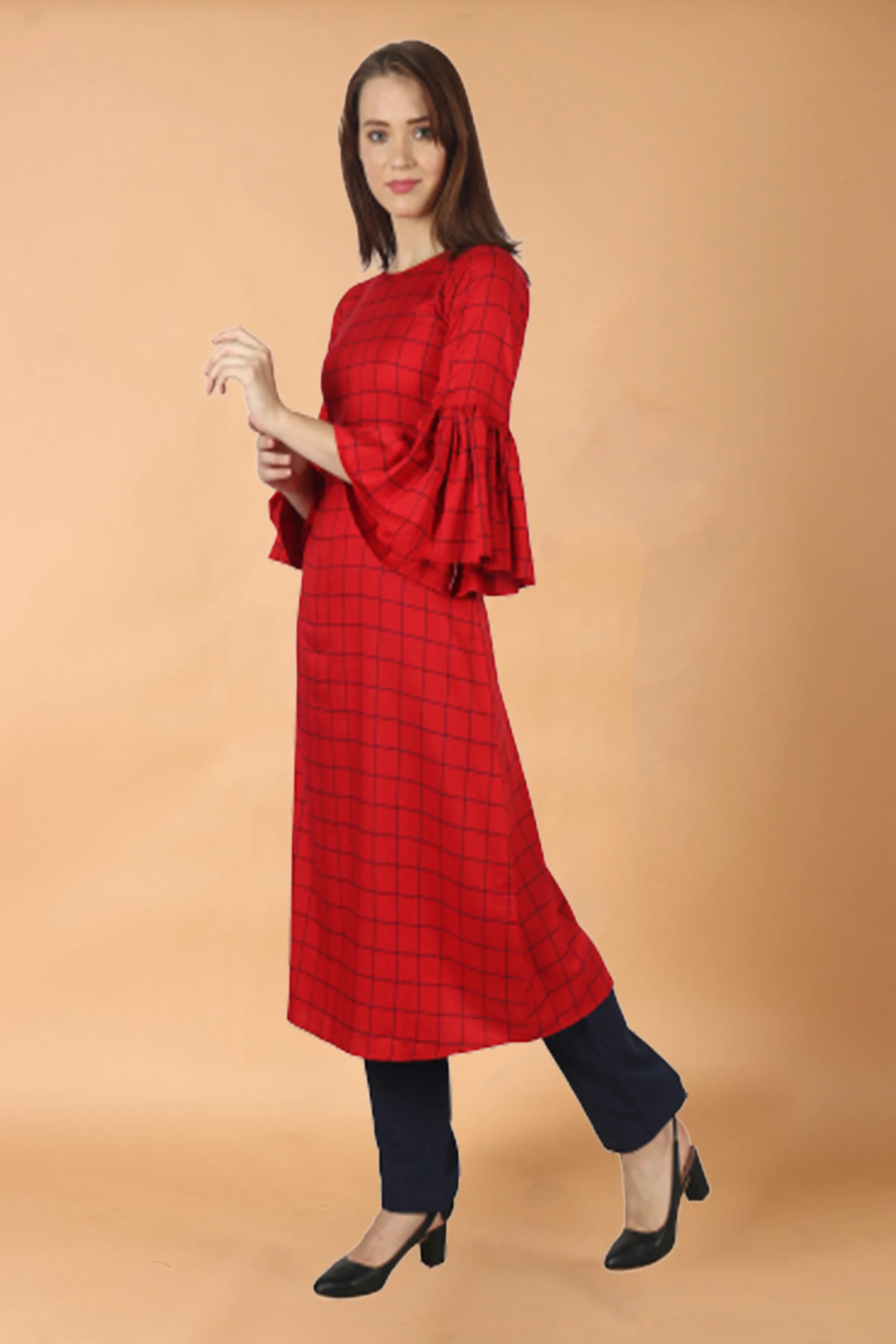 Frilled Rayon Kurta