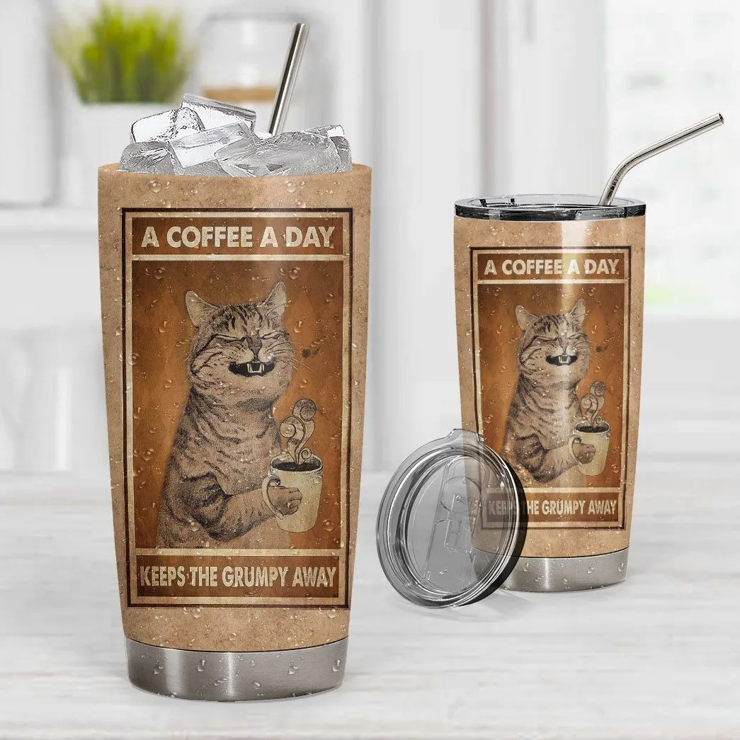 Gearhuman 3D A Coffee A Day Cat Tumbler