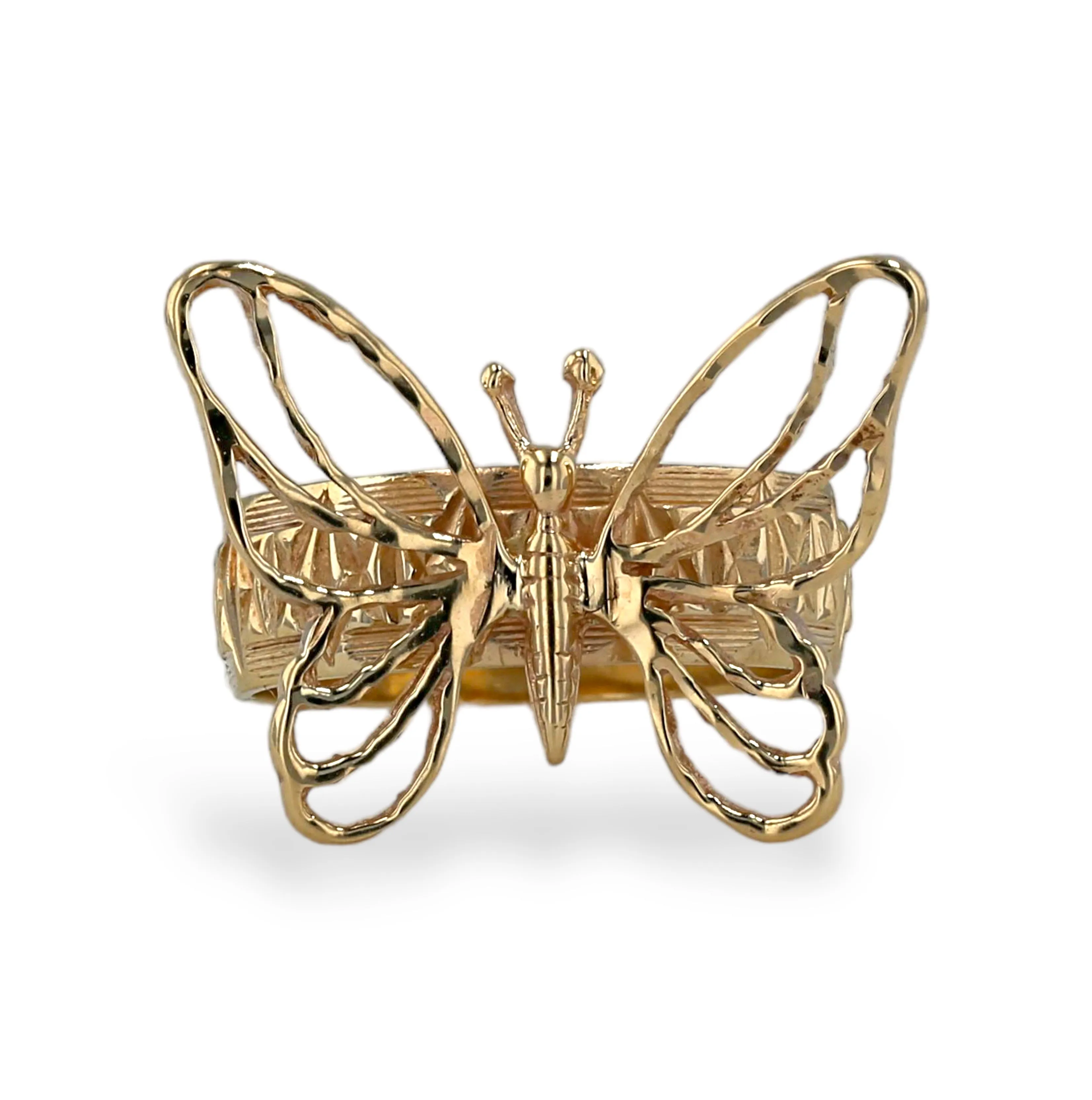 Gold 10k solid vintage butterfly ring