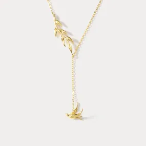 Gold Swallow & Willow Necklace