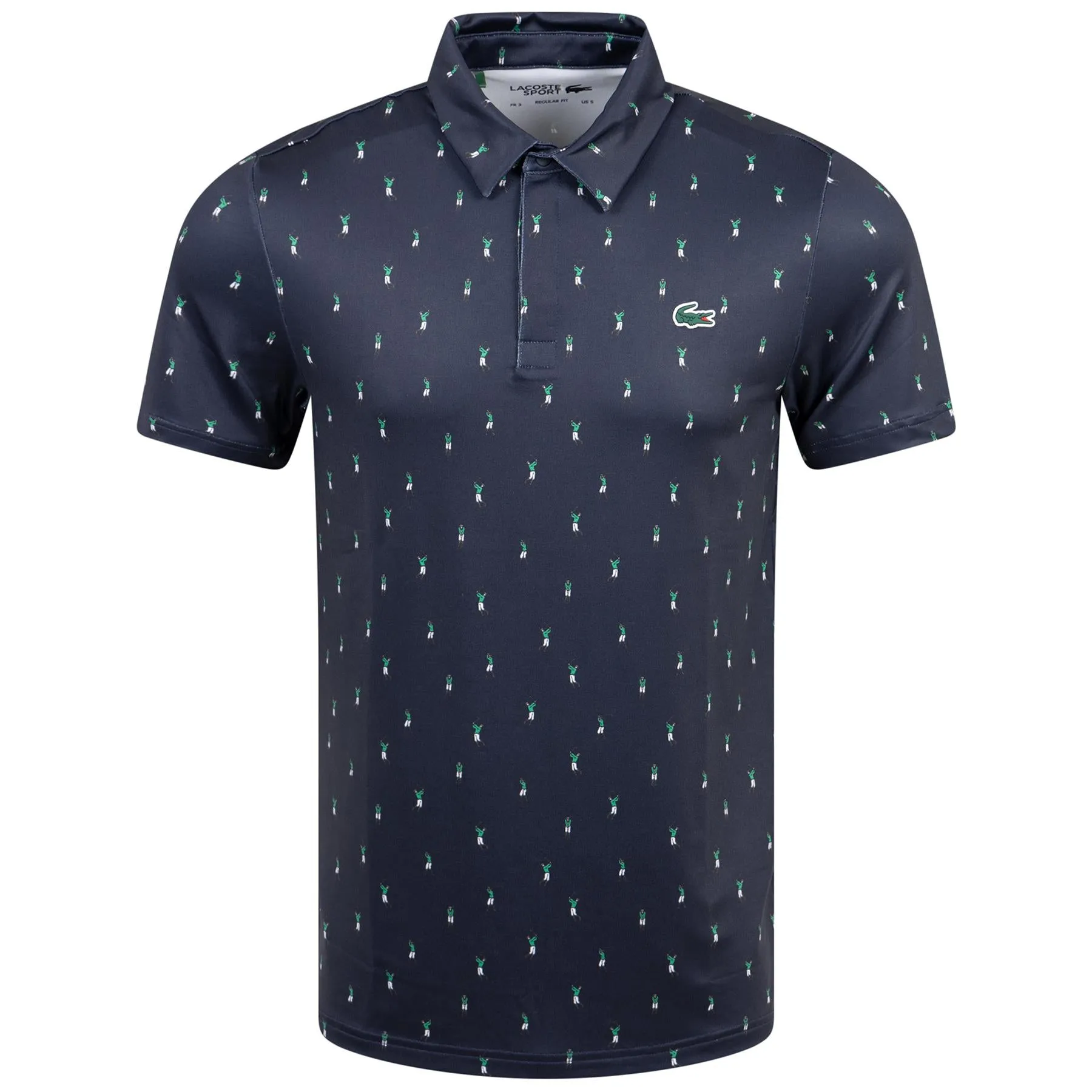 Golf Printed Recycled Polyester Regular Fit Polo Navy - AW23