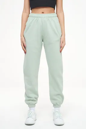 Grace High Waisted Sweat Pants Vintage Washed Milky Green Gum